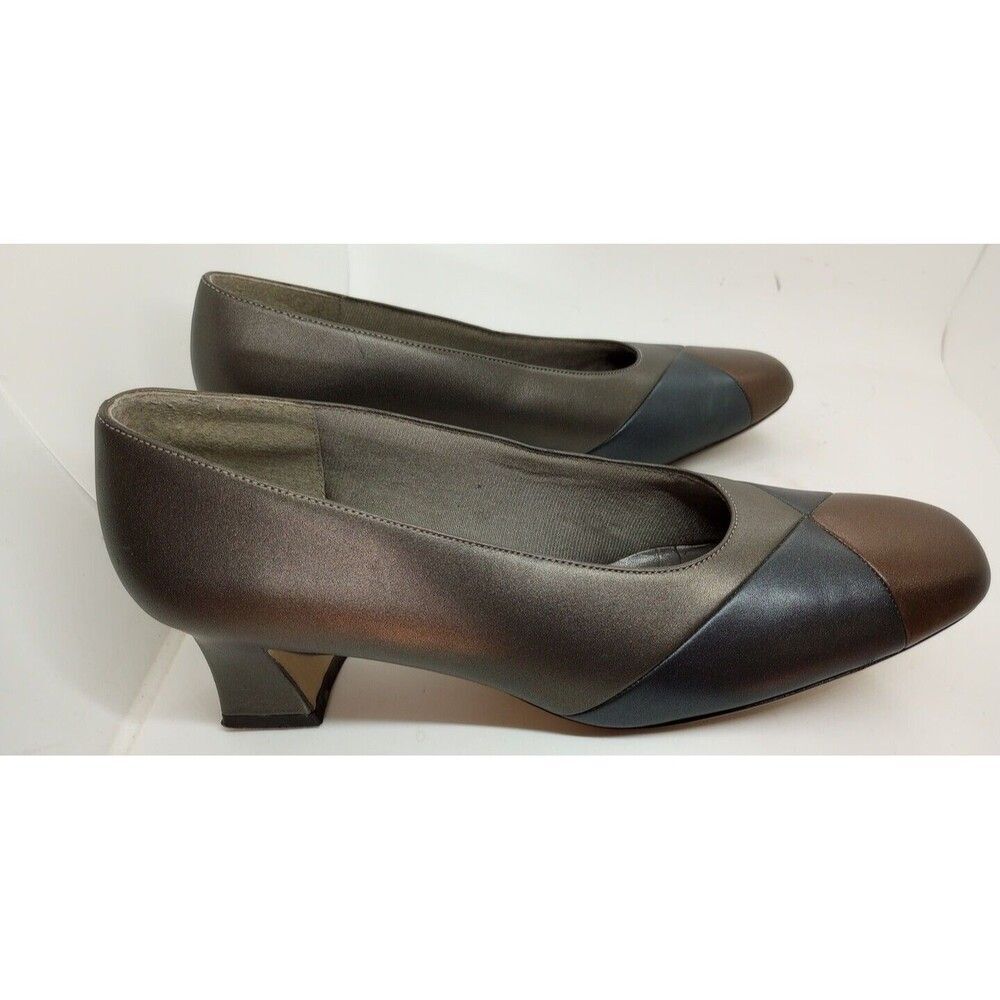 Naturalizer Shoes Womens 9.5M Pump Multicolor Leather Comfort Casual Chunky Heel